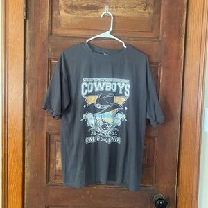 SHEIN Dark Gray Cowboys Oversized Graphic Tee
